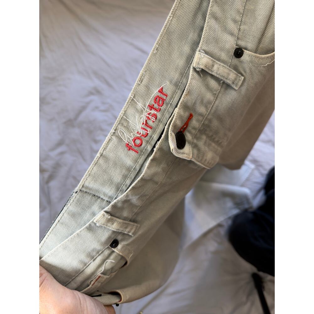FOURSTAR Light Washe Denim Wide Straight Leg Jeans - Picture 4 of 9